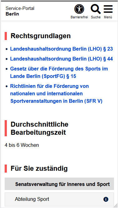 Ansicht einer Webseite mit mehreren H2-Überschriften. Die Überschriften sind alle mit einem roten, vertikalen Strich vor dem Text gekennzeichnet.