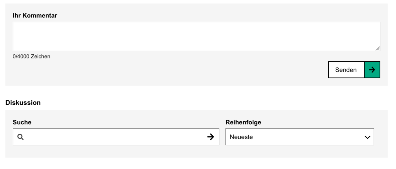 Kommentare schreiben Funktion