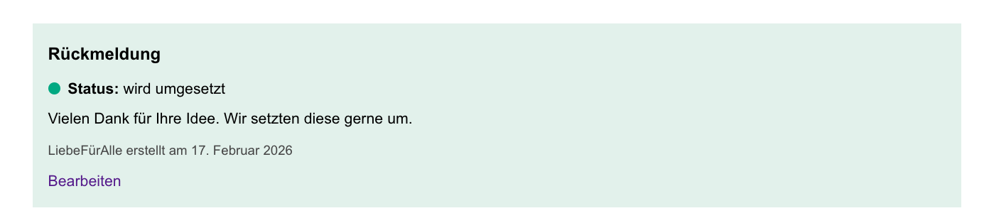 Statusampel und Rückmeldung