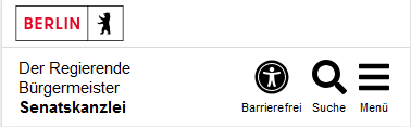 Seitenkopf im Auftritt der Senatskanzlei, mobile Ansicht