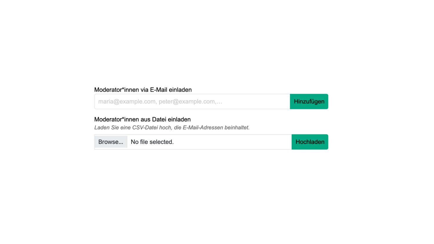 Einladungsformular für Moderator*innen