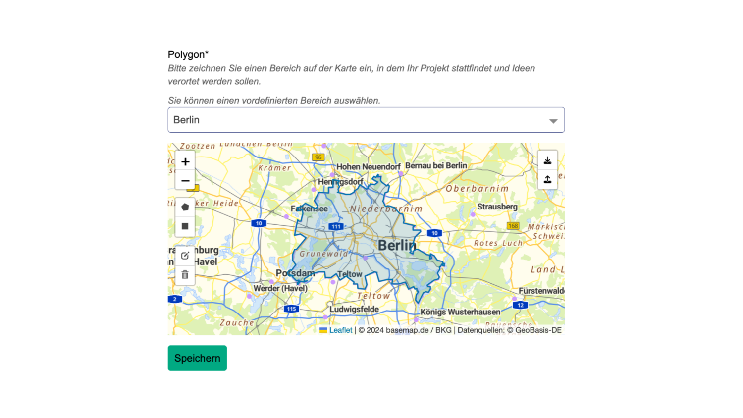Kartenansicht im Priorisierungsmodul