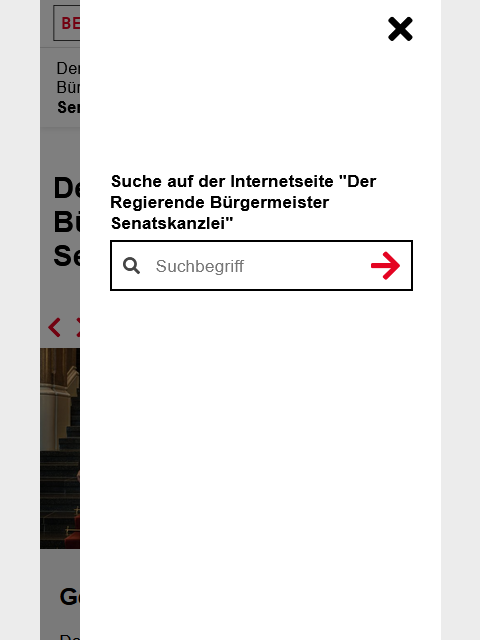 Beispiel der Suche - mobile Ansicht