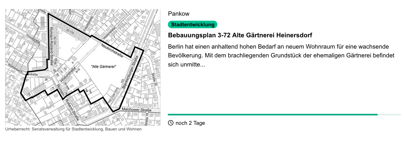 Verlinkungen und Bebauungsplanverfahren
