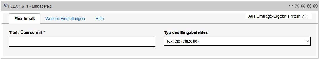 Formular im Edit - Eingabefeld Reiter "Flex-Inhalt"