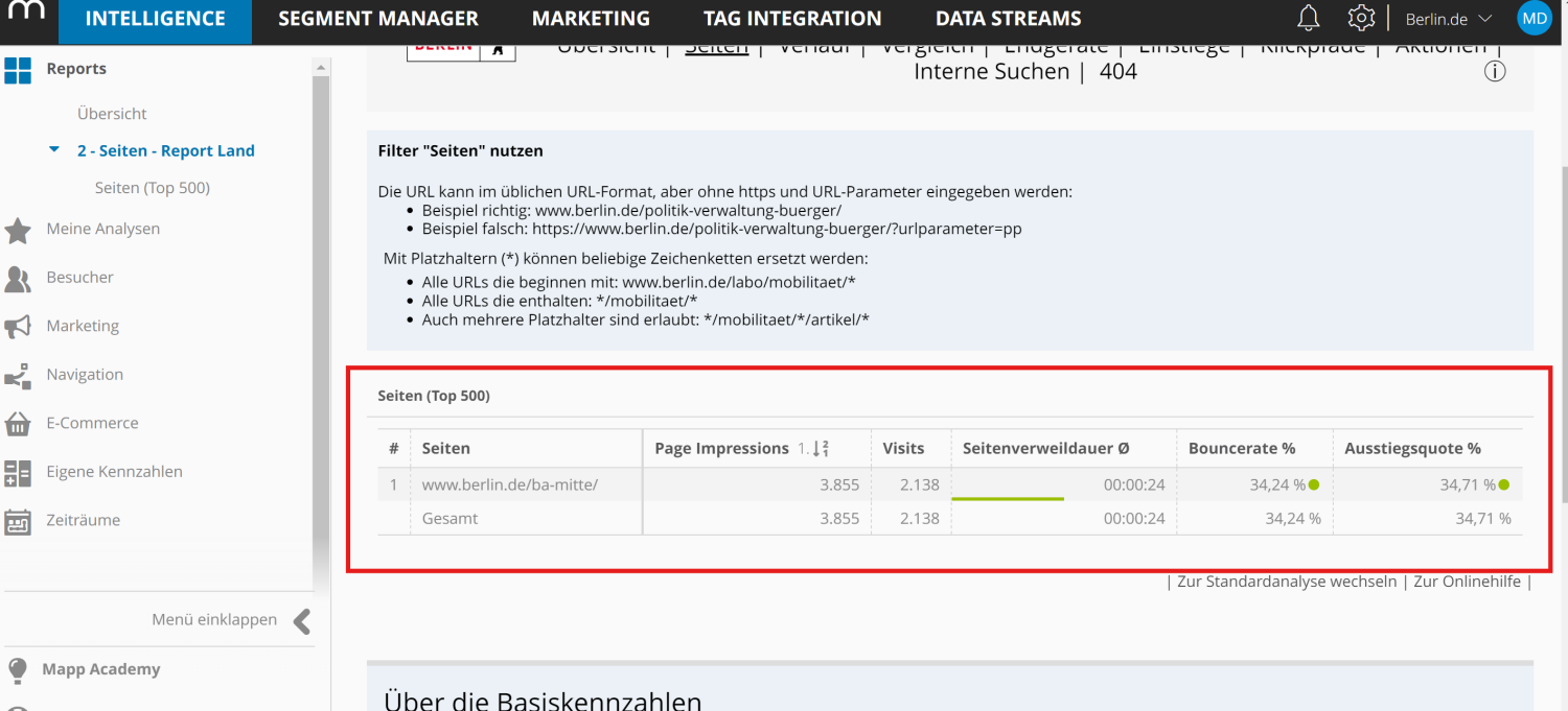 Mapp Report erstellen Schritt 3.1