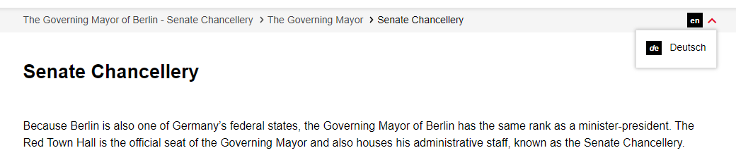 Sprachumschalter im Berlin.de-Frontend