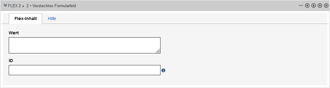 Formular zum Anlegen eines versteckten Formularfeldes