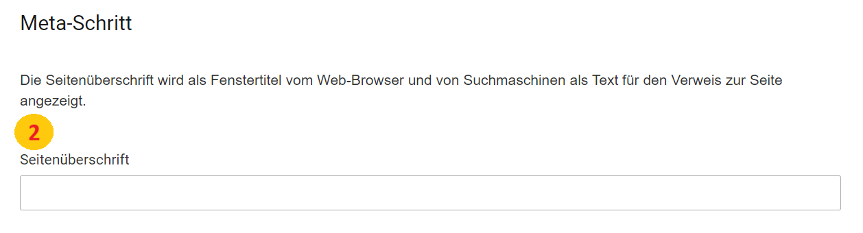 ein Texteingabefeld für den Namen der Datei, der auch der HTML-Titel sein wird.