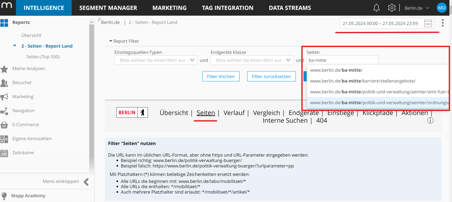 Mapp Report erstellen Schritt 3